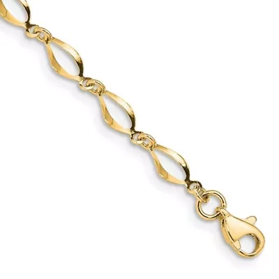 14K Yellow Gold Polished Fancy Link Bracelet
