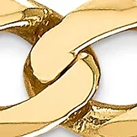 Men's 14K Yellow Gold 7 mm Flat Figaro Chain Bracelet