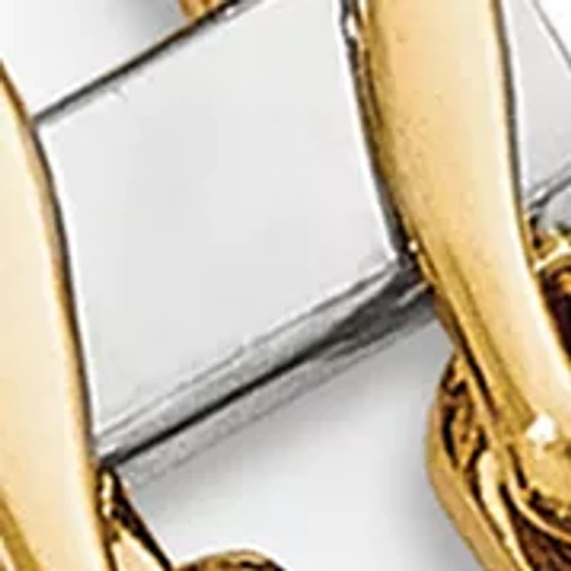 Mens 14K Two-tone Gold 7.5 Millimeter Hand-Polished Fancy Link Bracelet