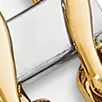 Mens 14K Two-tone Gold 7.5 Millimeter Hand-Polished Fancy Link Bracelet