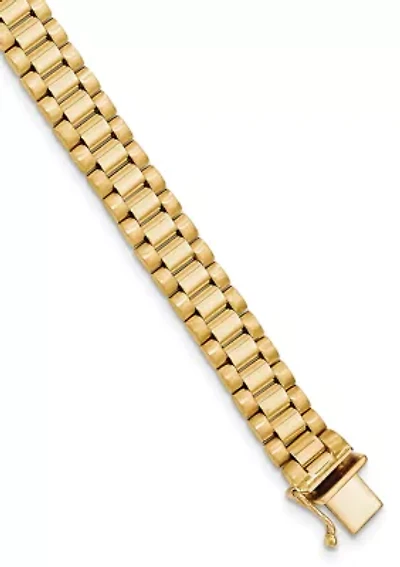 Mens 14K Yellow Gold Link Chain Bracelet