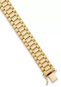 Mens 14K Yellow Gold Link Chain Bracelet