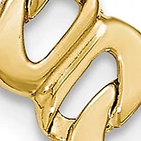 Mens 14K Yellow Gold Polished and Textured Link Bracelet
