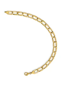 Mens 14K Yellow Gold Polished Link Bracelet