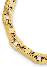 Mens 14K Yellow Gold Fancy Link Bracelet