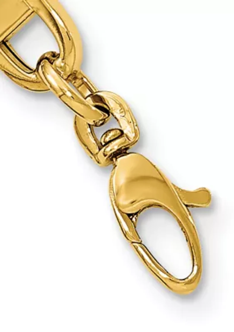 Mens 14K Yellow Gold Fancy Link Bracelet