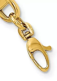 Mens 14K Yellow Gold Fancy Link Bracelet