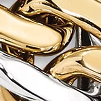 Mens 14K Two-tone Gold 8-Inch Curb Link Bracelet