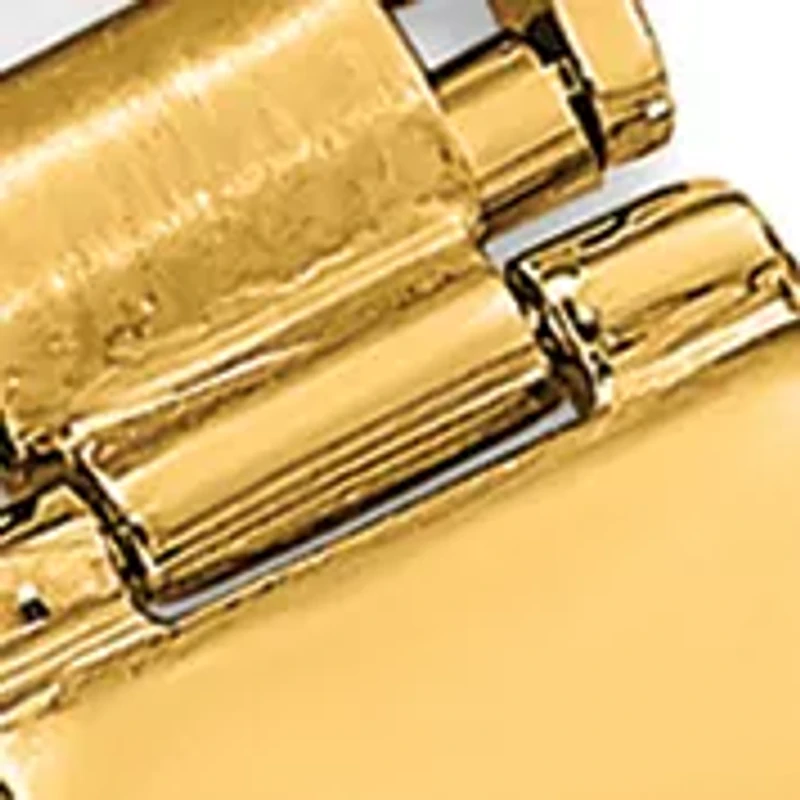 Mens 14k Yellow Gold Satin and Polished Link Bracelet