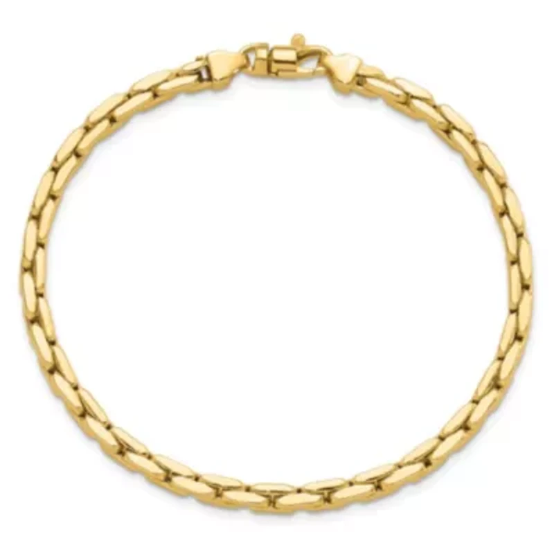 14K Yellow Gold Polished 4.5mm Fancy Link Bracelet