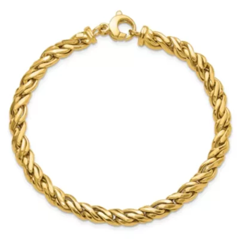 14K Yellow Gold Polished Fancy Twist Bracelet
