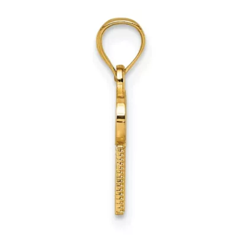 14K Yellow Gold Polished GIRL DAD Pendant