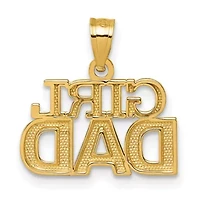 14K Yellow Gold Polished GIRL DAD Pendant