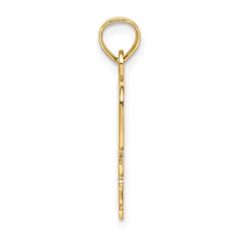 14K Yellow Gold DADDYS GIRL Heart Pendant