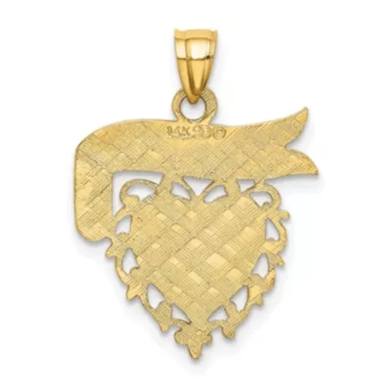 14K Yellow Gold DADDYS GIRL Heart Pendant