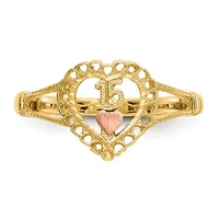 14K Two-tone 15 Heart Ring