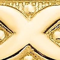 14K Yellow Gold Polished X and Hearts Ring