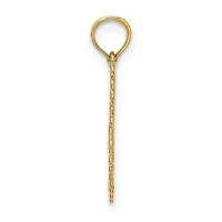 14K Yellow Gold Polished DADDYS LITTLE GIRL Textured Heart Charm