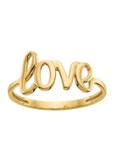 14K Yellow Gold Polished Love Ring