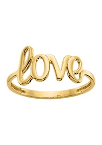 14K Yellow Gold Polished Love Ring