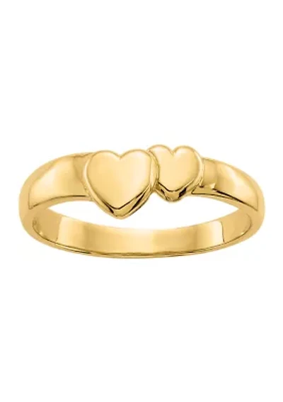 14K White Gold Polished Claddagh Ring