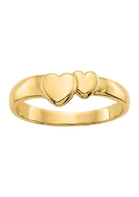 14K White Gold Polished Claddagh Ring