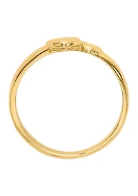14K White Gold Polished Claddagh Ring