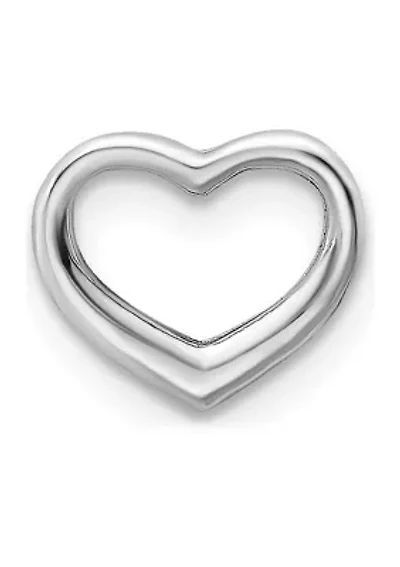 14K Gold Polished Mini Floating Heart Slide