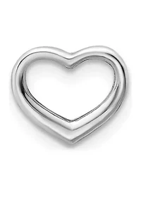 14K Gold Polished Mini Floating Heart Slide