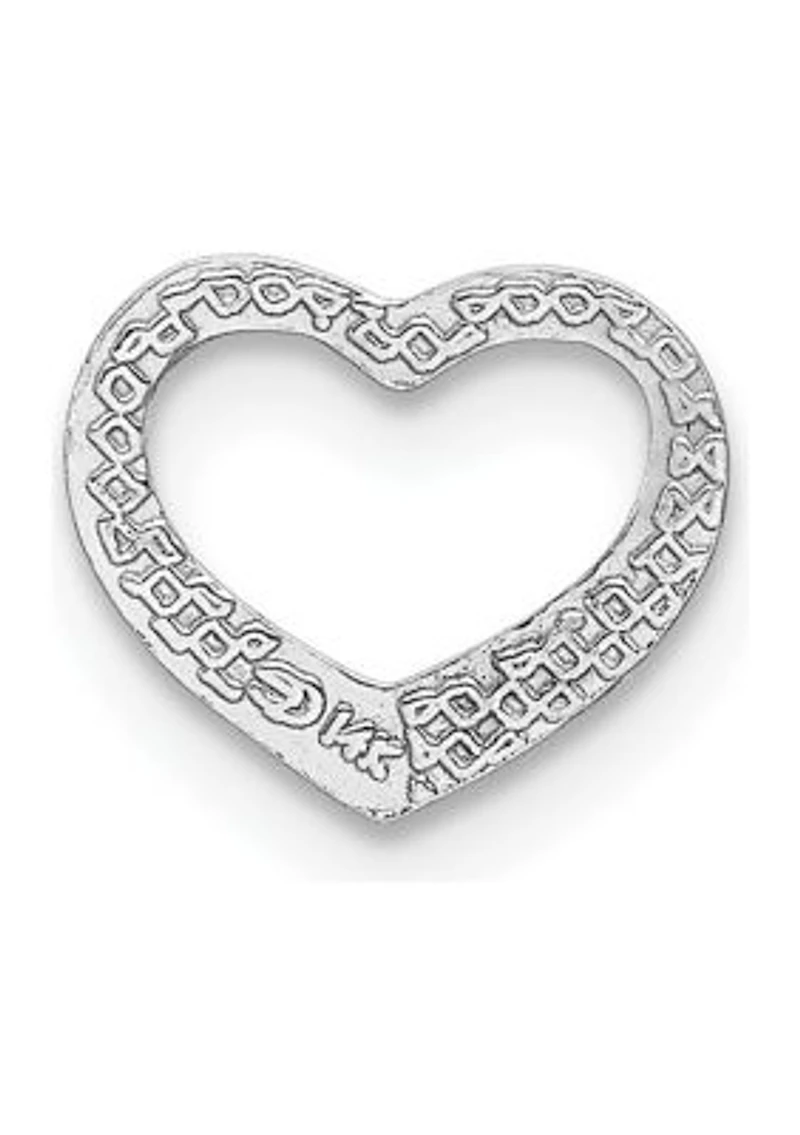 14K Gold Polished Mini Floating Heart Slide