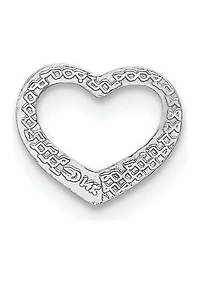 14K Gold Polished Mini Floating Heart Slide