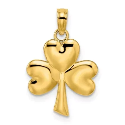 14K Yellow Gold 3-Leaf Clover Charm