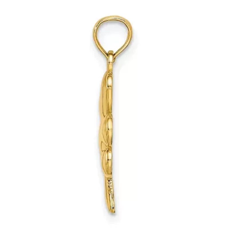 14K Yellow Gold 3-Leaf Clover Charm