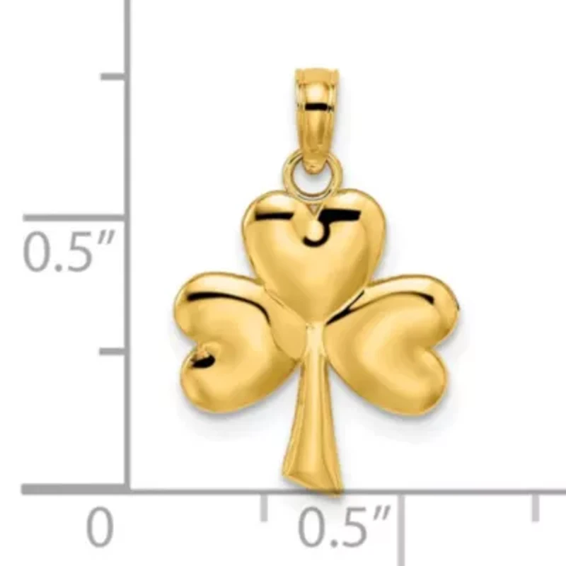 14K Yellow Gold 3-Leaf Clover Charm