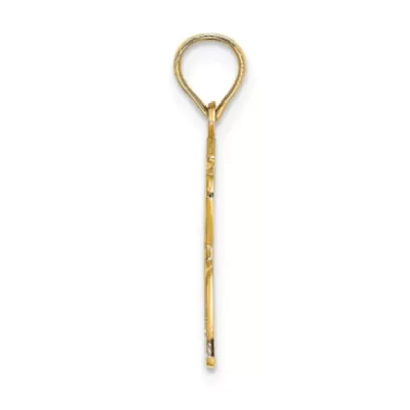 14K Yellow Gold Polished Male Graduation Profile Charm