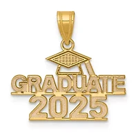 14K Yellow Gold Polished GRADUATE 2025 Under Cap Charm