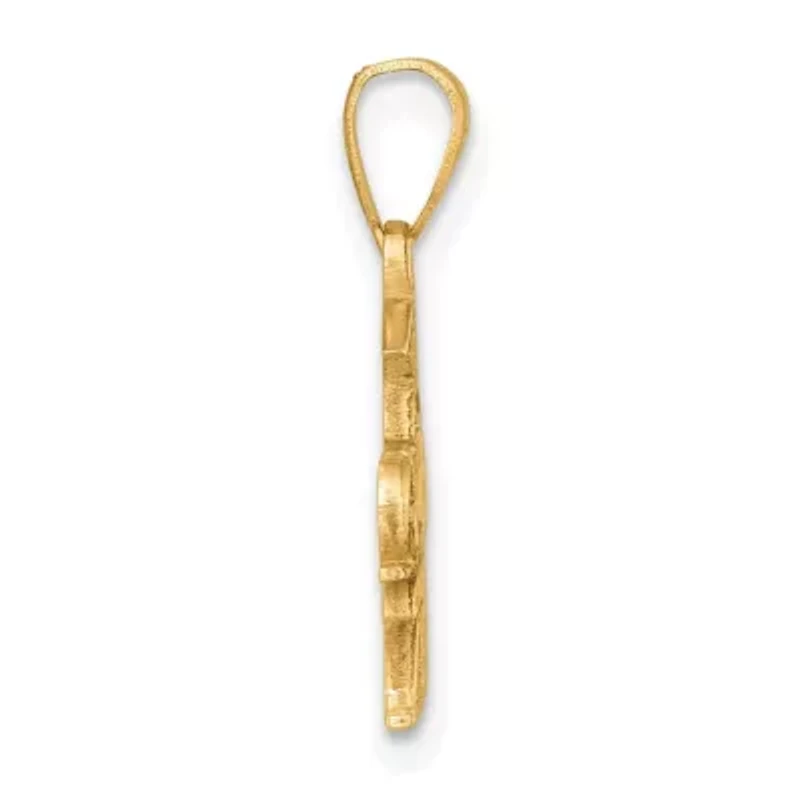 14K Yellow Gold Polished GRADUATE 2025 Under Cap Charm