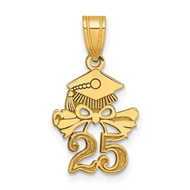 14K Yellow Gold Graduation Cap and Diploma-2025 Charm