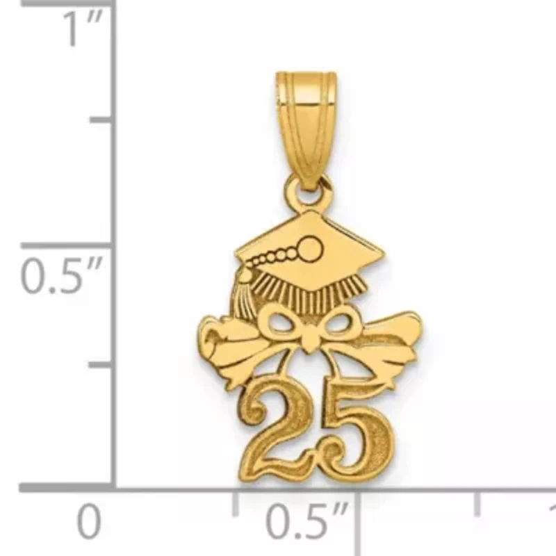 14K Yellow Gold Graduation Cap and Diploma-2025 Charm