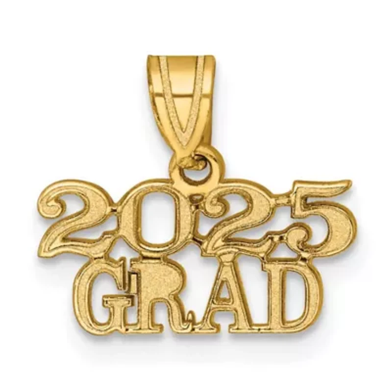14K Yellow Gold Polished 2025 Graduation Charm
