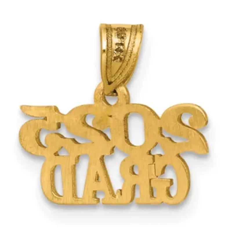 14K Yellow Gold Polished 2025 Graduation Charm
