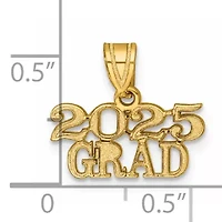 14K Yellow Gold Polished 2025 Graduation Charm