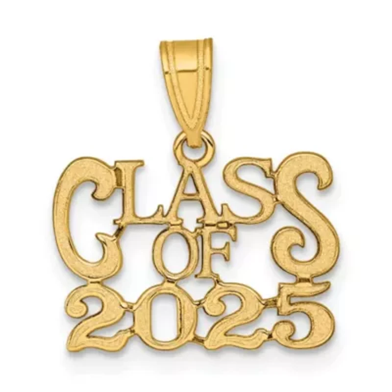 14K Yellow Gold Polished CLASS OF 2025 Graduation Charm