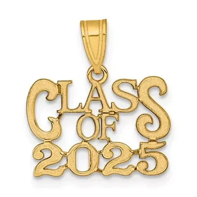 14K Yellow Gold Polished CLASS OF 2025 Graduation Charm