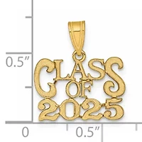14K Yellow Gold Polished CLASS OF 2025 Graduation Charm