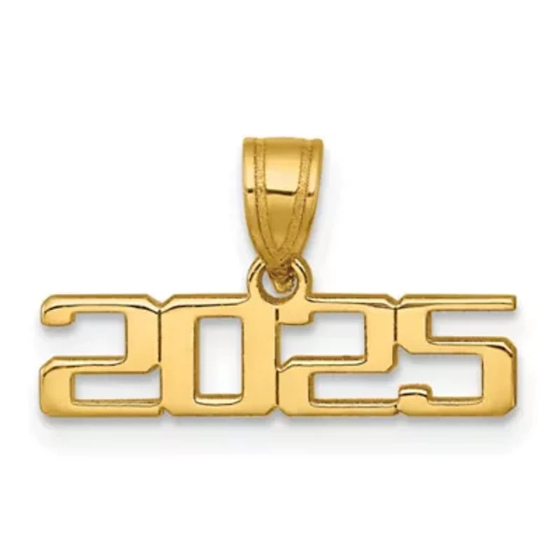 14K Yellow Gold Polished 2025 Graduation Charm