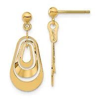 14K Yellow Gold Polished Post Dangle Earrings