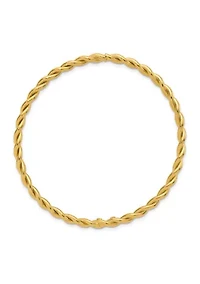 14K Yellow Gold Polished Twist Slip-On Bangle