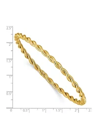 14K Yellow Gold Polished Twist Slip-On Bangle