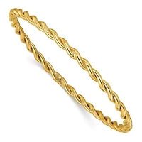14K Yellow Gold Polished Twist Slip-On Bangle